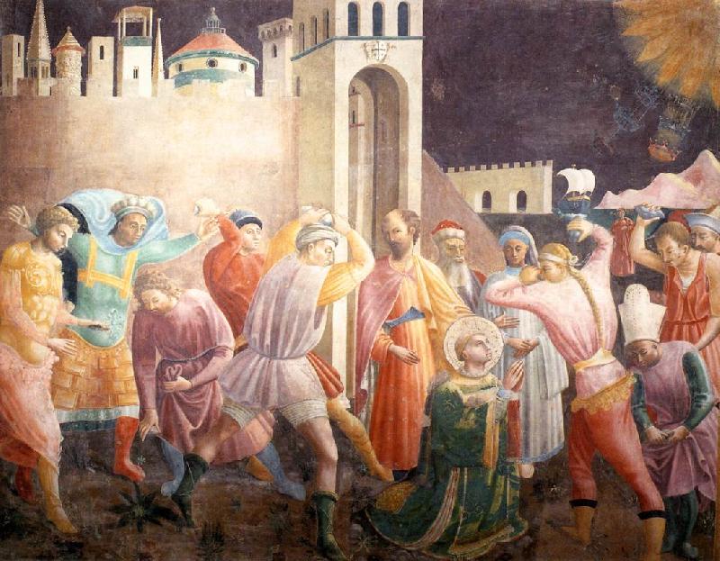 UCCELLO, Paolo Stoning of St Stephen Spain oil painting art
